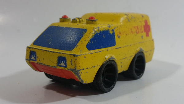 Vintage 1979 Mattel Wheels Rescue Ambulance Yellow Die Cast Toy Car Vehicle - Hong Kong