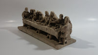 Vintage The Last Supper Jesus Highly Detailed Hand Carved Resin Christianity Sculpture Made in Italy