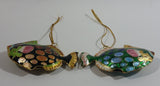 Set of 2 Handmade Cloisonne Enamel on Metal Gourami Style Colorful Tropical Fish Ornaments