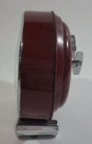 Vintage 1960s Polaris Dark Red Maroon Oval Shaped Windup Alarm Clock