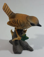 Perched Wren Bird Porcelain Bisque Sculpture