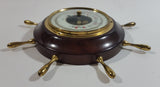 Vintage Barigo 7 3/4" Captain's Ships Wheel Wood Cased Barometer