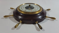 Vintage Barigo 7 3/4" Captain's Ships Wheel Wood Cased Barometer