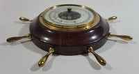 Vintage Barigo 7 3/4" Captain's Ships Wheel Wood Cased Barometer