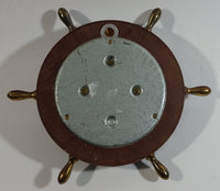 Vintage JG Gischard Aneroid Ships Wheel Barometer - Wood, Brass, Metal Face - Germany
