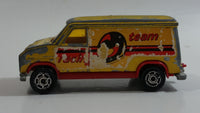 Majorette No. 279 / 234 Fourgon Van Racing Team Yellow Red 1/65 Scale Die Cast Toy Car Vehicle with Opening Rear Doors