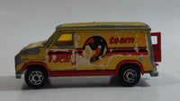 Majorette No. 279 / 234 Fourgon Van Racing Team Yellow Red 1/65 Scale Die Cast Toy Car Vehicle with Opening Rear Doors