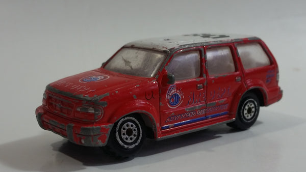RealToy Ford Explorer Fire Dept Emergency Advanced Detachment 08 Red Die Cast Toy Car Firefighting Rescue Vehicle