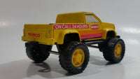 1987 Remco On Call 24 Hours 4x4 Pickup Truck Yellow Pressed Steel Toy Car Vehicle