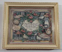 1990 Susan Winget "May true friends be around you" 5 3/4" x 6 3/4" Framed 3D Shadow Box Set of 2