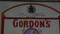 Vintage Gordon's Dry Gin Distillery, London, England "The Heart Of A Good Cocktail" Small 5 1/2" x 5 3/4" Metal Framed Glass Mirror Advertisement