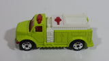 2004 Matchbox Highway Rescue Fire Truck Fluorescent Yellow Die Cast Toy Car Firefighting Rescue Emergency Vehicle Burger King Kid's Meal