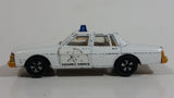 Vintage Warner Bro. ERTL Dukes of Hazzard 1980 Pontiac Bonneville Sheriff Police Cop White Die Cast Toy Car Vehicle TV Show Collectible Blue Lights