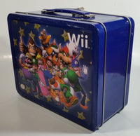 Nintendo Wii Gaming Console Super Mario Bros. Character Themed Dark Blue Tin Metal Lunch Box