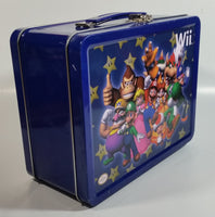 Nintendo Wii Gaming Console Super Mario Bros. Character Themed Dark Blue Tin Metal Lunch Box