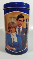 Regency Ware Prince Charles & Lady Diana Royal Wedding 29th July 1981 Blue Cylindrical Tin Metal Container