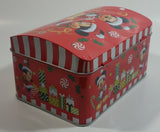 Disney Mickey Mouse and Minnie Mouse Christmas Themed Hinged Tin Metal Container