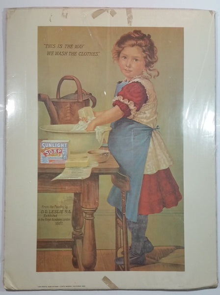 Vintage 1974 Portal Productions Sunlight Soap "This Is The Way We Wash The Clothes" 18" x 24" Print Litho In U.S.A.