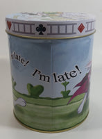 2010 Cardew Design N.A. Inc. Disney Alice In Wonderland's Cafe Rabbit "I'm Late! I'm Late!" 6" Tall Cylindrical Shaped Tin Metal Container