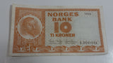 1966 Norway Norges Bank 10 Ti Kroner Paper Bill Cash Money Bank Note Currency I.3048031