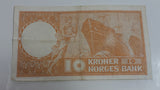 1966 Norway Norges Bank 10 Ti Kroner Paper Bill Cash Money Bank Note Currency I.3048031