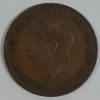 1931 Great Britain King George V One Penny Bronze Coin Currency