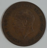 1931 Great Britain King George V One Penny Bronze Coin Currency