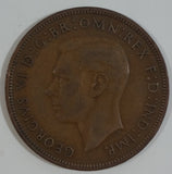 1937 Great Britain King George V One Penny Bronze Coin Currency