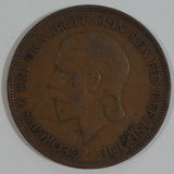 1928 Great Britain King George V One Penny Bronze Coin Currency