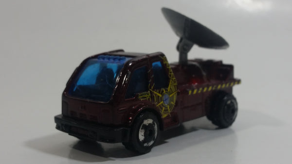 2001 Matchbox Storm Watch Radar Truck Burgundy Dark Red Die Cast Toy Car Vehicle