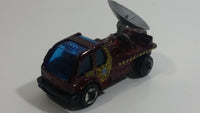 2001 Matchbox Storm Watch Radar Truck Burgundy Dark Red Die Cast Toy Car Vehicle