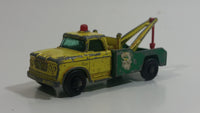Vintage 1965 Lesney Matchbox Series No. 13 Dodge Wreck Truck BP British Petroleum Tow Truck Green Yellow Die Cast Toy Car Vehicle