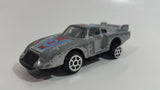 Vintage Unknown Brand No. A13 Sport #3 Grey Silver Pullback Friction Motorized Die Cast Toy Car Vehicle