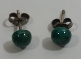Dark Turquoise Opaque Gemstone 1/4" Diameter Stud Earrings