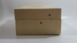 Vintage Ivory Cream Colored Faux Leather Covered Soft Mint Lined Jewelry Dresser Box
