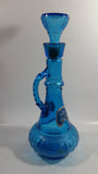 Vintage McGill Imported Candian Whiskey Blue Glass Bottle Decanter