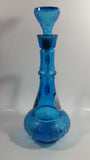 Vintage McGill Imported Candian Whiskey Blue Glass Bottle Decanter