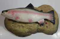 1999 Gemmy Travis The Trout Animatronic Singing Moving Fish On Rock Themed Plaque Novelty Collectible No Adapter Battery Operated Tested Working