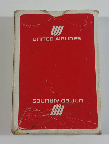 Vintage United Airlines Red 1 Pack Deck of Playing Cards 52 + 2 Jokers - Used