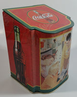 2003 Coca-Cola Coke 50's Diner Themed 5 1/2" Tall Tin Metal Hinged Lid Container