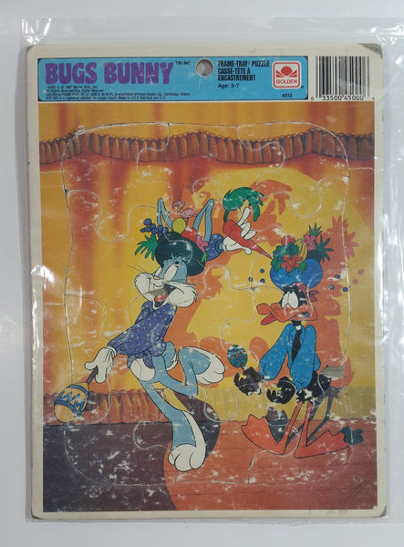 Vintage 1987 Golden Warner Bros Bugs Bunny and Daffy Duck Frame Tray Puzzle