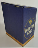 Morton Salt 1941 Advertising When It Rains It Pours 5 1/2" Tall Dark Blue Tin Metal Hinged Lid Container