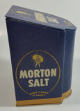 Morton Salt 1941 Advertising When It Rains It Pours 5 1/2" Tall Dark Blue Tin Metal Hinged Lid Container