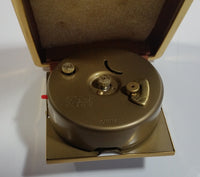 Vintage Westclox 422400 Travino Tan Cased Keywound Travel Alarm Clock