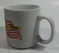U.S. Army Military Operation Desert Storm Iraq Persian Gulf War Yellow Ribbon Waving Flag White Ceramic Coffee Mug Cup