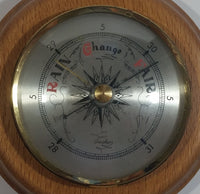 Vintage Fischer 7" Captain's Ships Wheel Wood Cased Barometer with Brass Handles