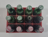 Vintage Enjoy Coca-Cola Coke Enjoy Sprite Different Languages 12 Miniature Glass Bottles in Red Plastic Holder
