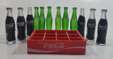 Vintage Enjoy Coca-Cola Coke Enjoy Sprite Different Languages 12 Miniature Glass Bottles in Red Plastic Holder