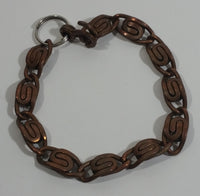 Unique Chain Link 7 1/4" Long Copper Metal Bracelet