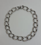 Vintage Coro Choker Chain Link 16" Long Silver Tone Metal Necklace Signed